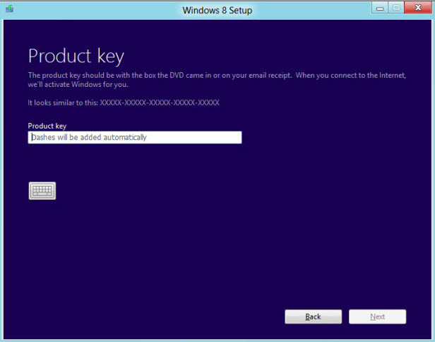 Windows 8 product key in the bios