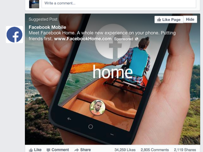 Facebook Phone begins Ad Campaign